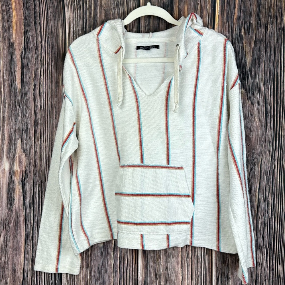 Women’s Ocean Drive Baja Striped Hoodie- Size Small